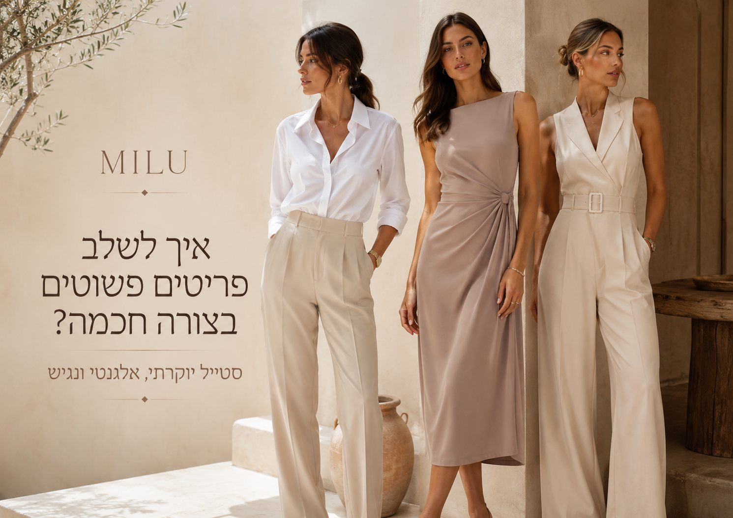 אישה בלוק אלגנטי שמשלב פריטים פשוטים בצורה חכמה MILU